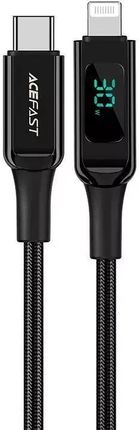 ACEFAST KABEL USB   KABEL MFI USB TYP C - LIGHTNING 1,2M, 30W, 3A CZARNY (C6-01 BLACK)  ()