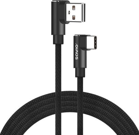 Savio Kabel z dwustronnym złączem USB C - USB A Czarny 1m (CL-163)