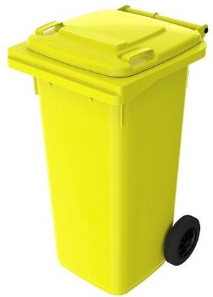Pojemnik do segregacji odpadów na kółkach pojemność 120 l (kolor żółty)