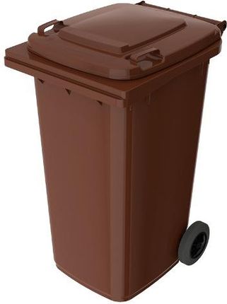 Pojemnik do segregacji odpadów na kółkach pojemność 240 l (kolor brązowy)