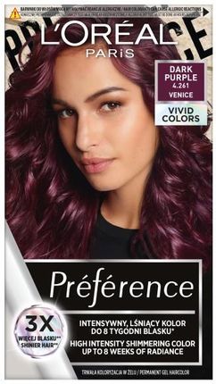 L'Oreal Paris Preference Vivid Colors trwała farba do włosów 4.261 Dark Purple