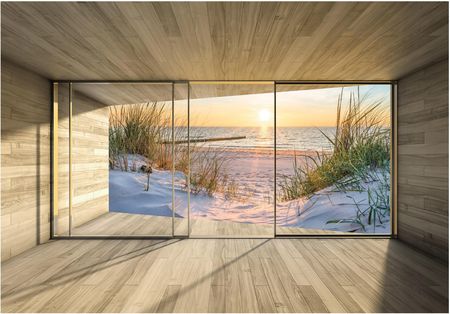 Wallarena Fototapeta 3D Taras Plaża Morze Słońce 368X254