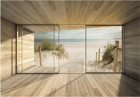 Wallarena Fototapeta 3D Okno Morze Bałtyckie Plaża 368X254