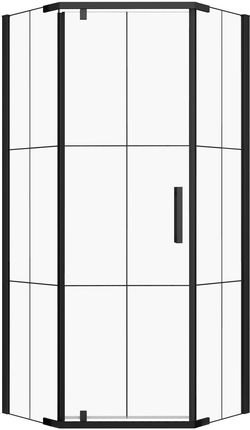 KERRA METRO kabina natryskowa pentagonalna 90x190cm szkło transp/czarny profil+brodzik Glasgow90