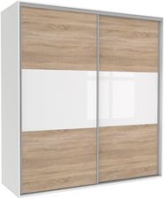 Zdjęcie Mebel Bos Szafa Tivoli 125X210 B 4Ds 2Bp Dąb Sonoma Biały Połysk 100323553 - Stepnica