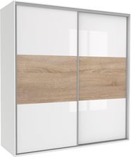 Zdjęcie Mebel Bos Szafa Tivoli 182X210 B 4Bp 2Ds Biały Połysk Dąb Sonoma 100323557 - Stepnica