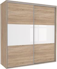 Mebel Bos Szafa Tivoli 240X210 S 4Ds 2Bp Dąb Sonoma Biały Połysk 100323994