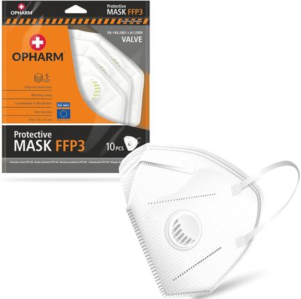 Maski ochronne FFP3 Opharm z zaworkiem 10 szt. - białe