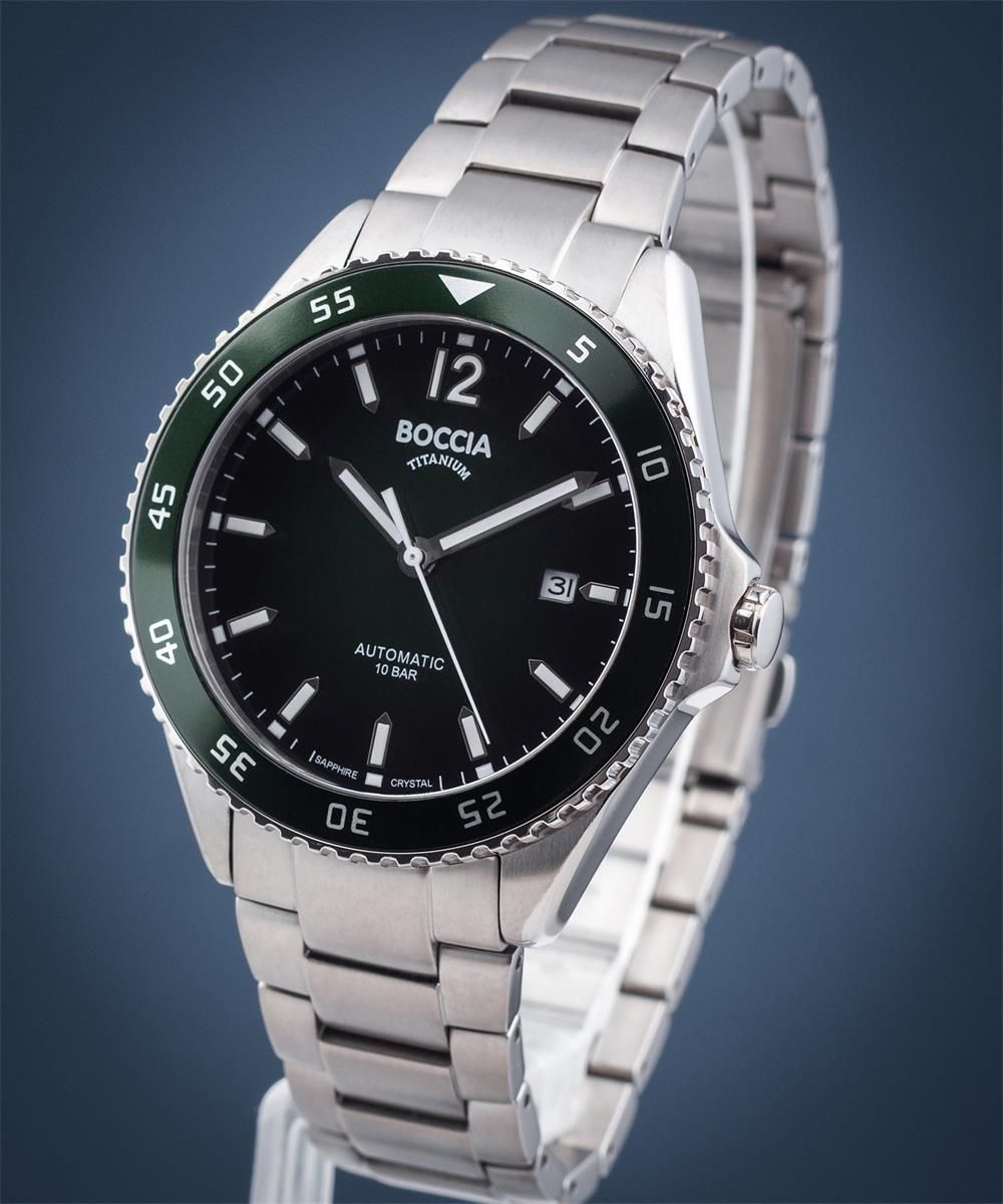 Boccia Titanio 3673-02 Orologio Solar Vetro Zaffiro Grigio Con