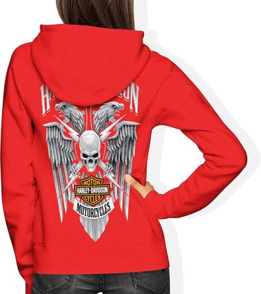 Jhk Harley Davidson Damska Bluza Z Kapturem S Czerwony