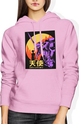 Jhk Neon Genesis Evangelion Damska Bluza Z Kapturem L Różowy