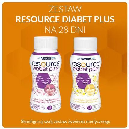 Resource Diabet Plus zestaw na 28 dni – miks smaków 56 butelek x 200ml