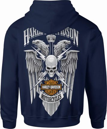 Jhk Harley Davidson Męska Bluza Z Kapturem XL Granatowy