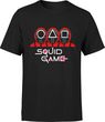Squid game Męska koszulka z nadrukiem 067 456 prezent dla chłopaka fana netflix (XXL, Czarny)