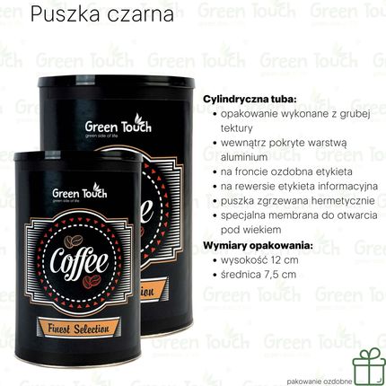 Progressive Kawa ziarnista Wiśnie w czekoladzie (Pakowanie ozdobne, Puszka czarna 140g)