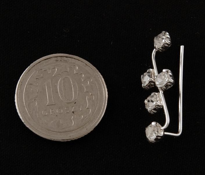 Falana Nausznice Srebrne Z Kryształkami Kn078 0,8 G - zdjęcie 2 Falana Nausznice Srebrne Z Kryształkami Kn078 0,8 G