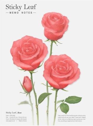 Kartki samoprzylepne Róża czerwona L. 60 karteczek Appree
