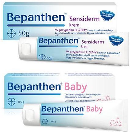 Zestaw Bepanthen Baby, 100g + Bepanthen Sensiderm, 50g