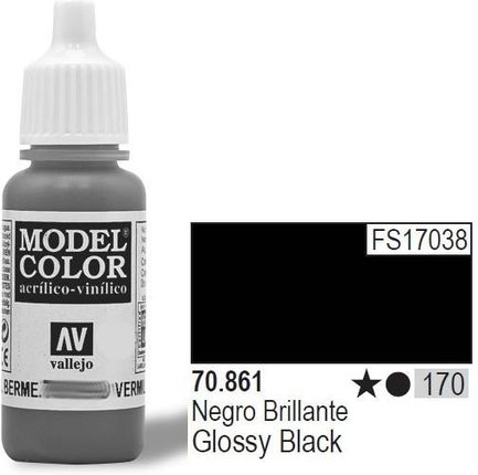 Vallejo Farba akrylowa - Glossy Black nr 70861 (170) / 17ml 70861