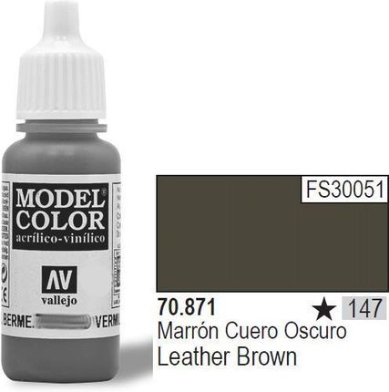 Vallejo Farba akrylowa - Leather Brown nr 70871 (147) / 17ml 70871