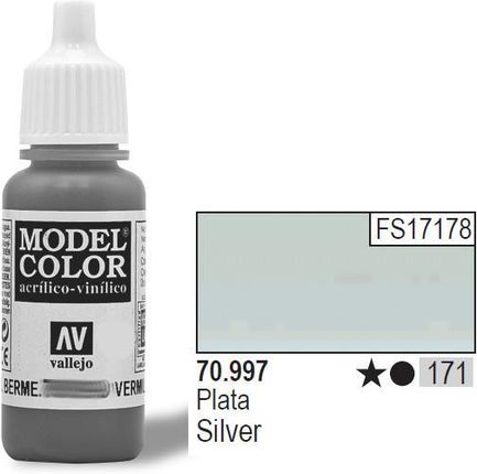Vallejo Farba akrylowa mettalic - Silver nr 70997 (171) / 17ml 70997