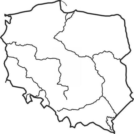 Mapa Polski rzeki Naklejka na ścianę 120 cm