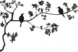 Naklejka na ścianę z ptakami kwiatami Rajski Ogród