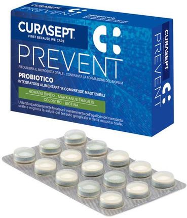 CURASEPT PREVENT PROBIOTICO - probiotyk wzmacniający błony śluzowe jamy ustnej, 14 tabl.
