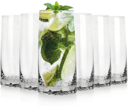 Krosno Glass Sp. Z O.O. Piękne Szklanki Long Drink Do Soku Wody Krosno Fjord 350ml 6Szt