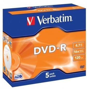 Verbatim DVD-R 4,7 GB 16X JC 5 szt (43519)