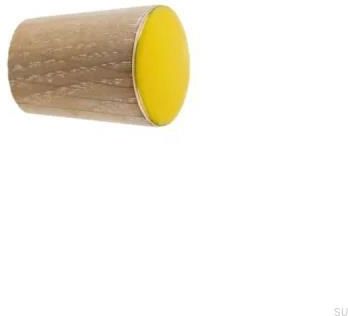Dot Manufacture Gałka Meblowa Simple Cone Drewniana Emaliowana Żółta Olej Biały 7580