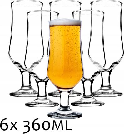 Kadax Szklanka Do Piwa Kufel Szkło Bezbarwne 360ml 6Szt (K1356)