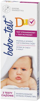 Diagnosis Test BOBO-TEST DUO (mix: strumieniowy + płytkowy) 2 testy ciążowe