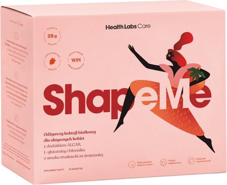 Health Labs Care ShapeMe Strawberry Cream Odżywczy koktajl białkowy o smaku truskawki ze śmietanką 15 sasz.