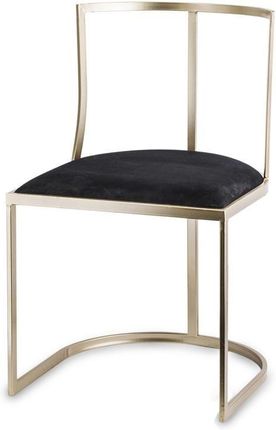 Art Pol Czarne Krzesło Metalowy Stelaż Złoty 80X48X50Cm 70090