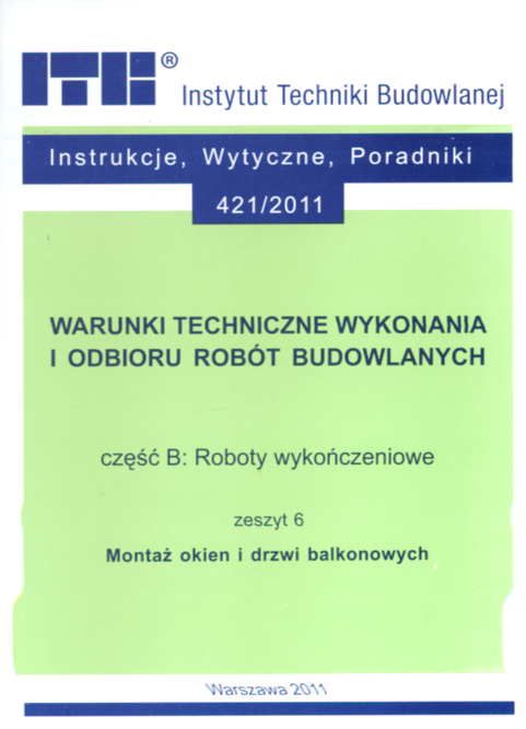 Warunki Techniczne Wykonania I Odbioru Robót Budowl.cz.B - Podręcznik ...