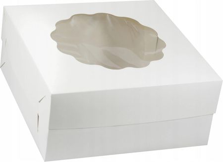 Pudełko Na Tort Ciasto Z Oknem Białe 32x32x14 5szt