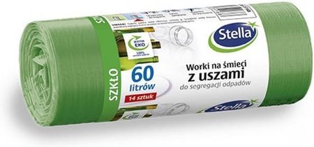 Stella Worki Na Smieci Uszy Szklo 60L 14Szt. Ziel