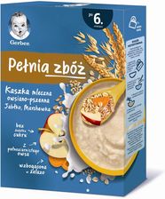 Zdjęcie Gerber Pełnia zbóż Kaszka mleczna owsiano-pszenna jabłko marchewka dla niemowląt po 6 miesiącu 200g - Tarczyn