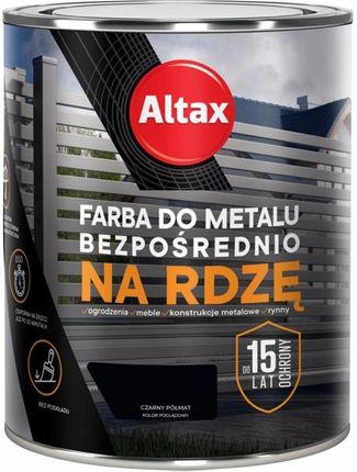 Altax Farba do Metalu Na Rdzę 0,75l Czarny Półmat