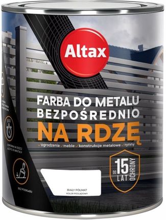 Altax Farba Do Metalu Na Rdzę 0,75L Biała Półmat