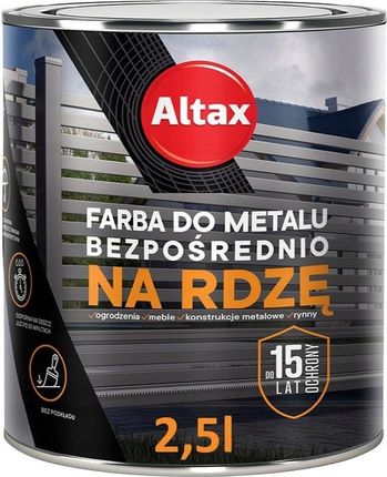 Altax Farba Do Metalu Na Rdzę Szary Półmat 2,5L