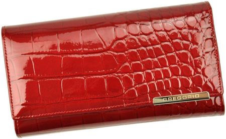 Piękny lakierowany czerwony portfel damski