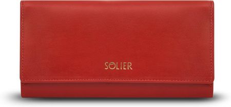 Skórzany portfel damski Solier P35 czerwony
