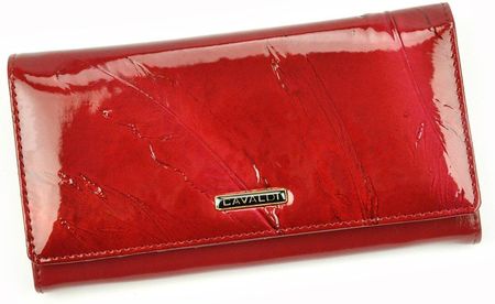 Piękny czerwony portfel z biglem w środku