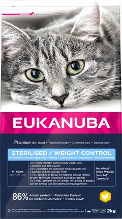Eukanuba Sterilised/Weight Control dla dorosłych kotów sterylizowanych – kontrola wagi 2kg