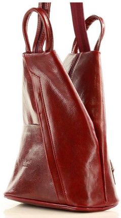 Kultowy plecak damski vegetable leather - MARCO MAZZINI bordo