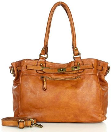 Legendarna torba skórzana aktówka biznesowa handmade bag - MARCO MAZZINI brąz camel