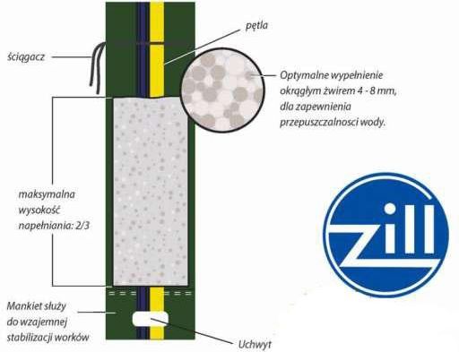 Zill Tec Worki Obciążeniowe Na Sznurek Siatka Ochronna 1,2M (541)