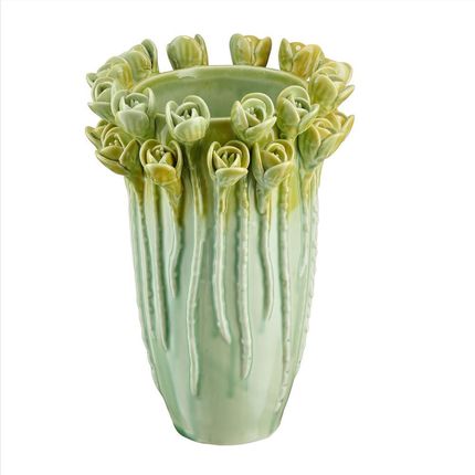 Villa Italia Zielony wazon porcelanowy 23cm TULIPE